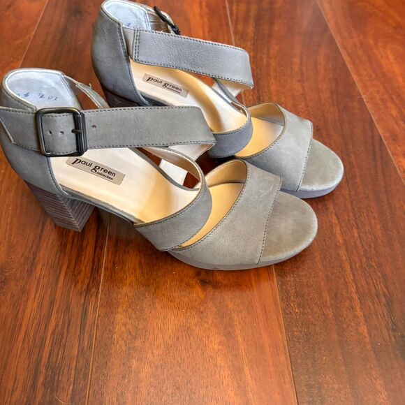 Paul Green Women's Grey and Khaki Sandals - Picture 2 of 8